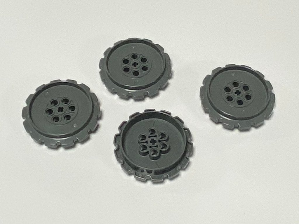 Partij 4x nieuwe donker grijze Lego Technic tandwiel wielen, Overige thema's, Lego, Nieuw, Ophalen of Verzenden