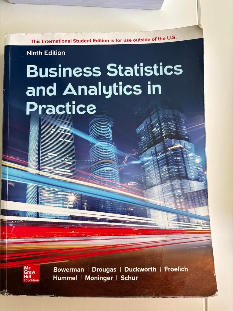 Business Statistics and Analytics in Practice - 9e, Ophalen of Verzenden, Zo goed als nieuw