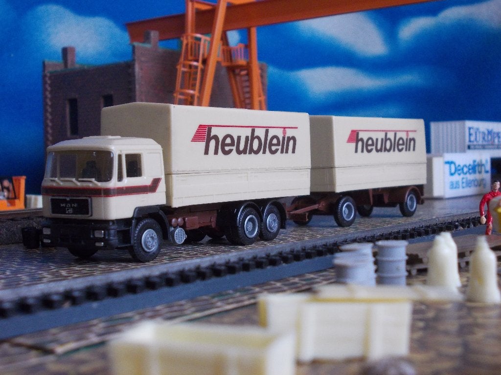 MAN vrachtwagencombinatie Heublein Herpa AANBIEDING NU €6,25, Ophalen of Verzenden, Nieuw, Bus of Vrachtwagen, Herpa
