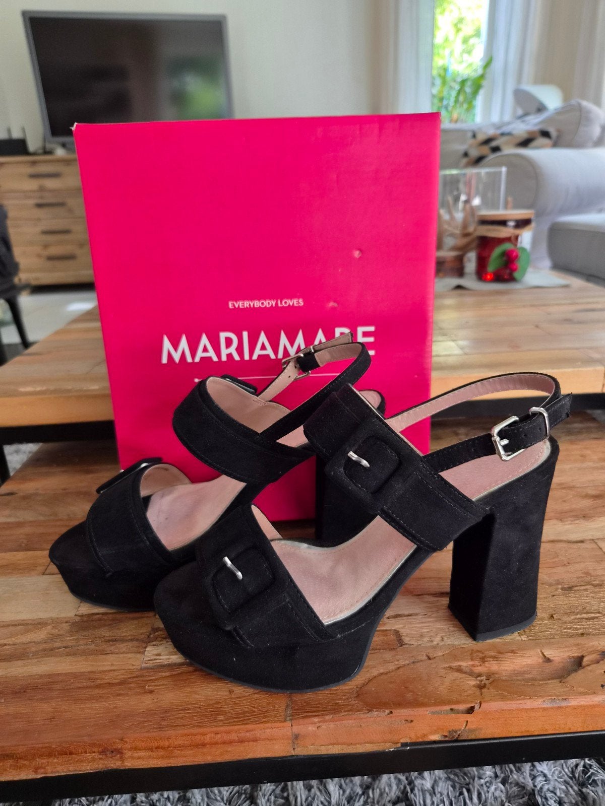 MariaMare Zwarte Sandalen, Zwart, Zo goed als nieuw, MariaMare, Sandalen of Muiltjes
