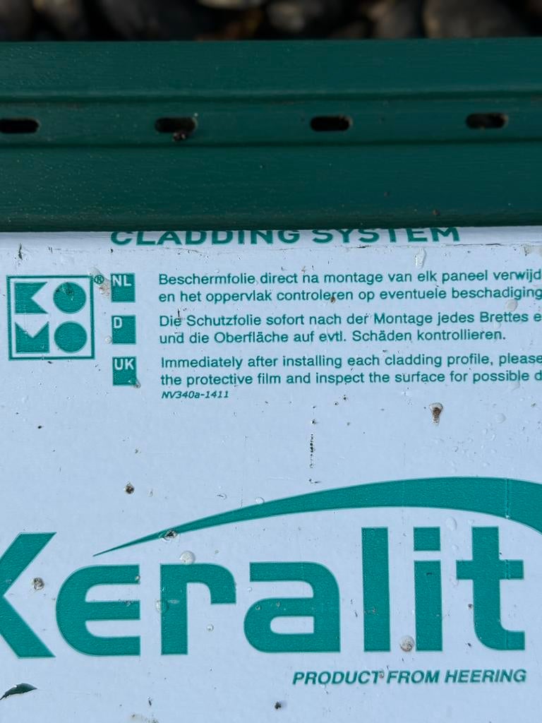1x 6m Keralit Sponningdeel 143 - Mosgroen (RAL6005), Ophalen, Nieuw, Overige materialen, Minder dan 20 mm