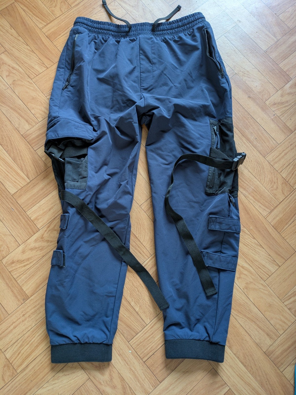 Bershka Blauwe Heren Cargo Broek, Maat 52/54 (L), Blauw, Ophalen of Verzenden, Bershka