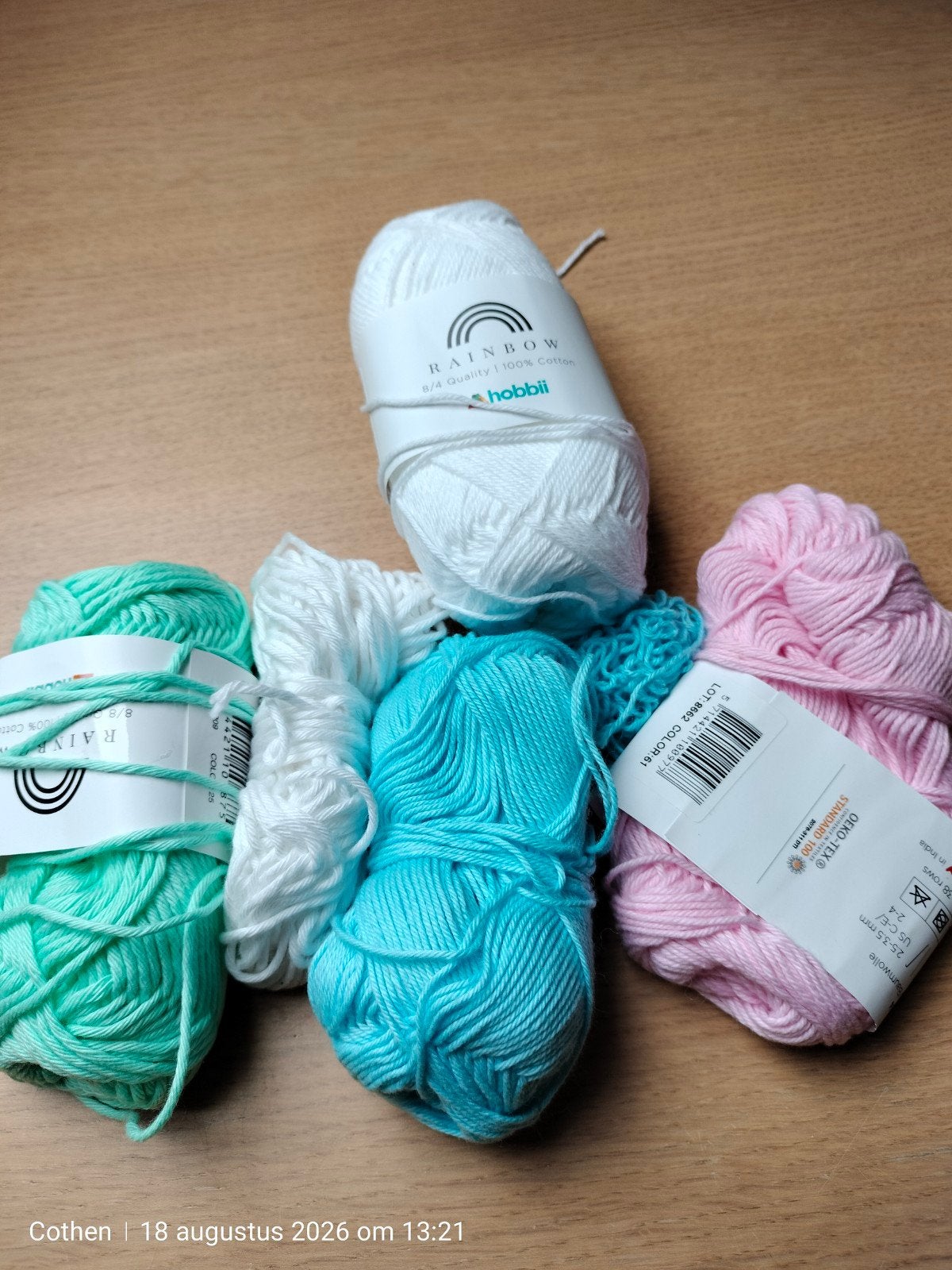 Hobbii Rainbow 8/4 Katoen Garen - Diverse Kleuren, Ophalen of Verzenden, Breien of Haken, Wol of Garen