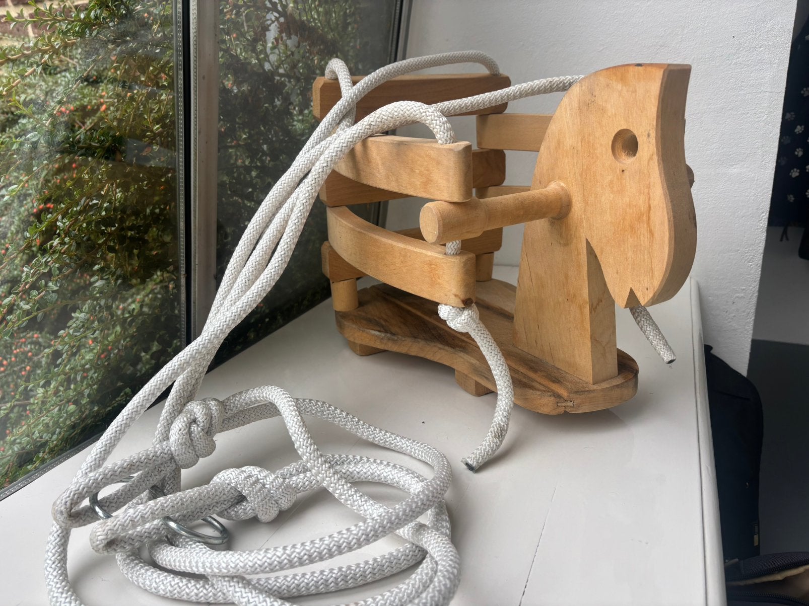 Babyschommel houten paard, Ophalen of Verzenden, Gebruikt