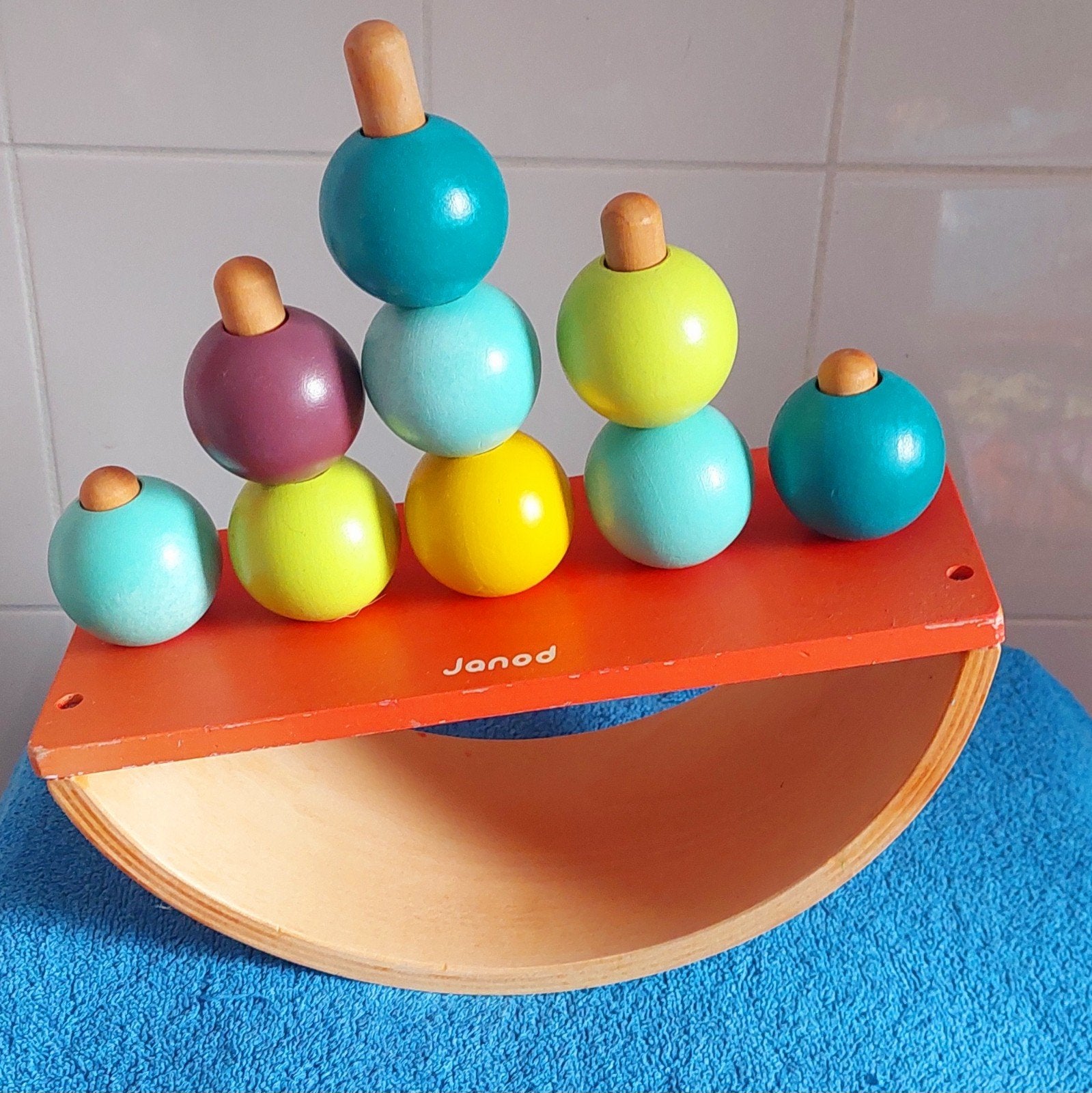 Janod Houten Balansspel - Kleurrijk Stapelspeelgoed, Ophalen of Verzenden, Zo goed als nieuw, Overige typen