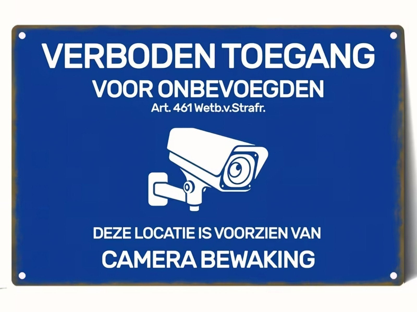 Bord verboden toegang camerabewaking 20x30, Antiek en Kunst, Ophalen of Verzenden