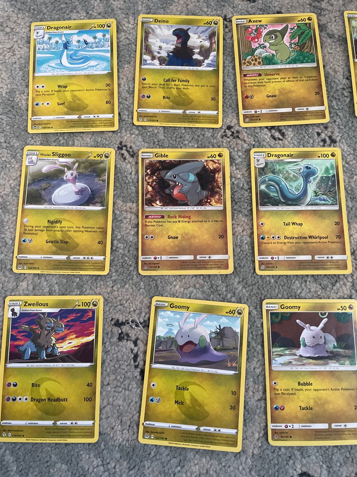 Pokémon Kaarten Collectie - Diverse Draken & Slijm Pokémon, Ophalen of Verzenden, Zo goed als nieuw, Meerdere kaarten
