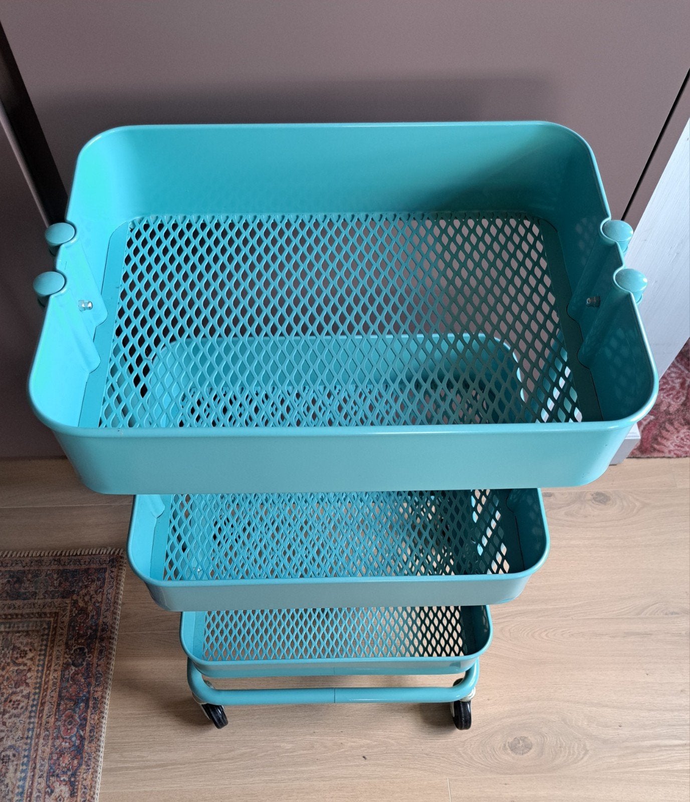Keukentrolley Ikea, helder blauw, 35x45x78 cm, Ophalen, IKEA, Metaal, Overige typen