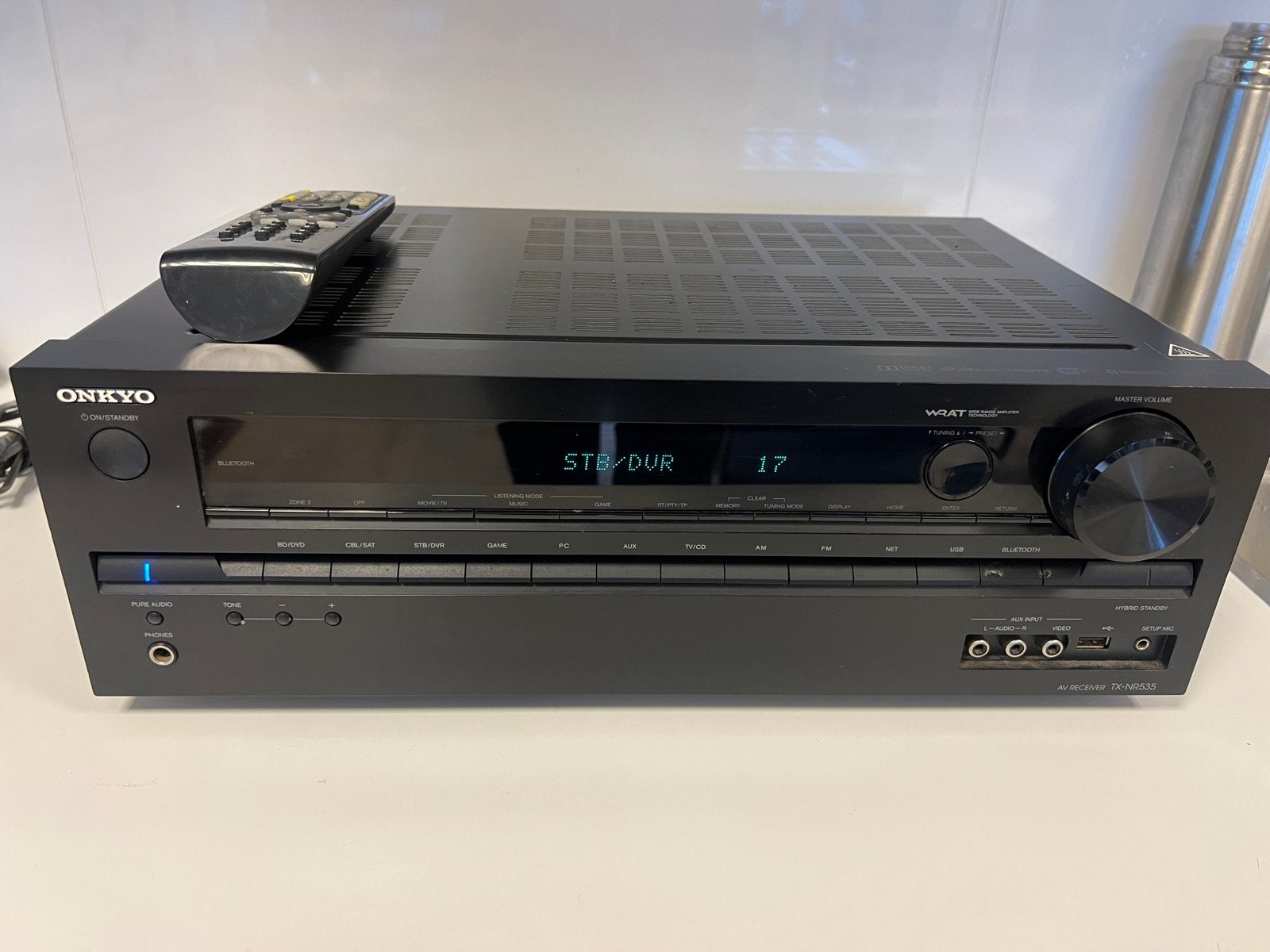 Onkyo TX-NR535 HDMI Receiver met Spotify en Bluetooth, Gebruikt, Ophalen of Verzenden, 60 tot 120 watt, Onkyo
