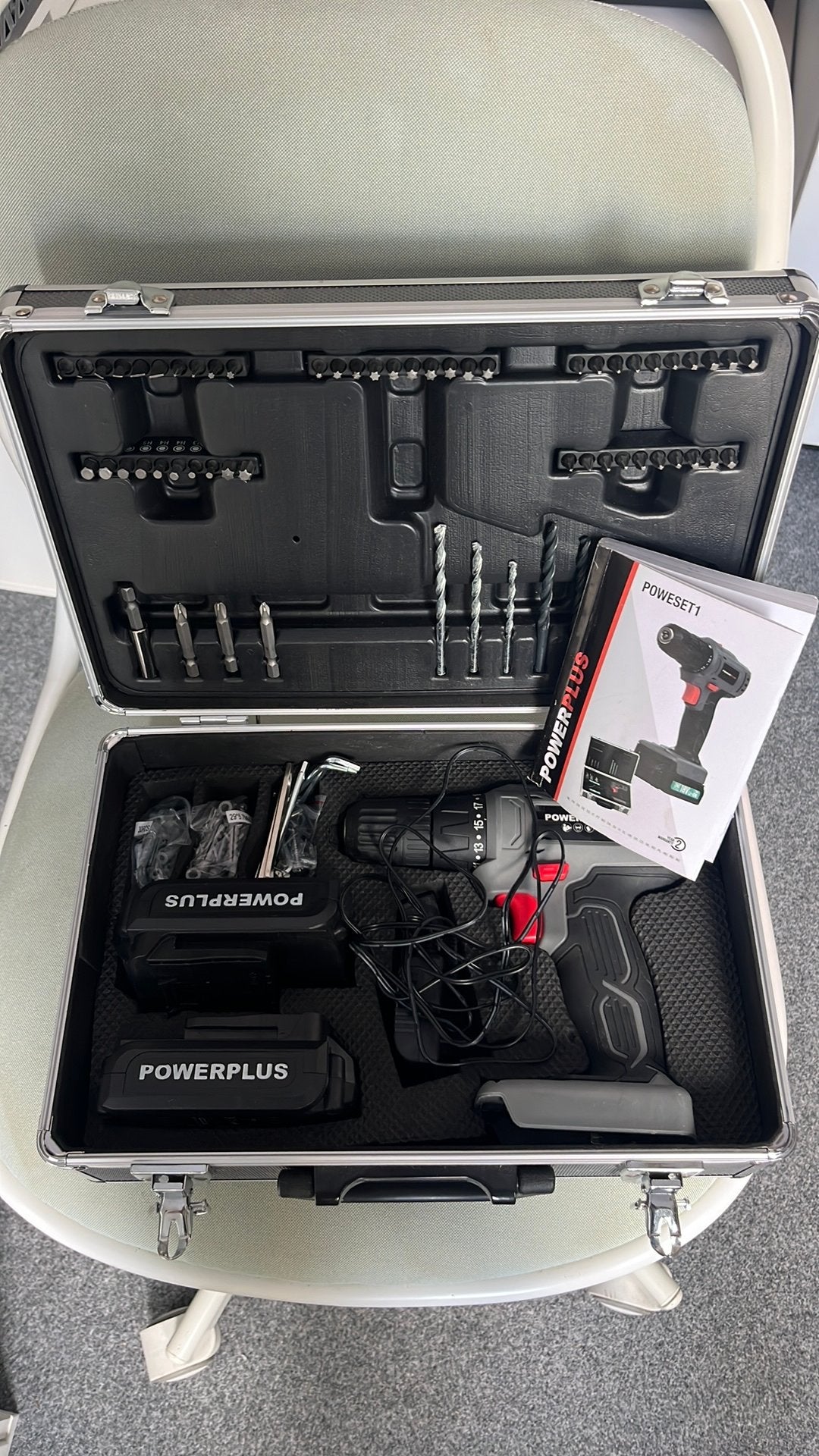 Accuboormachine poweset 1 powerplus compleet in koffer, Ophalen, Nieuw, Boor- en Schroefmachine