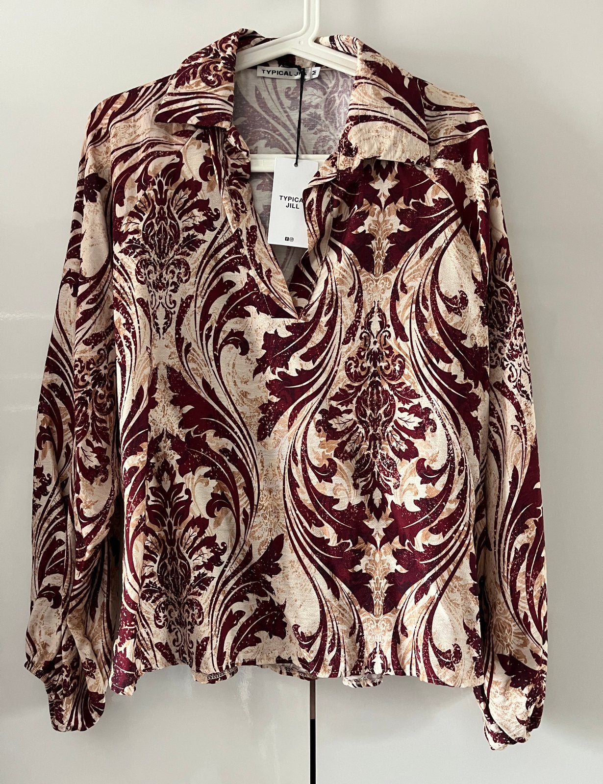 🌻Nieuwe beige bordeaux blouse van Typical Jill valt als 44, Maat 42/44 (L), Nieuw, Typical Jill, Meerkleurig