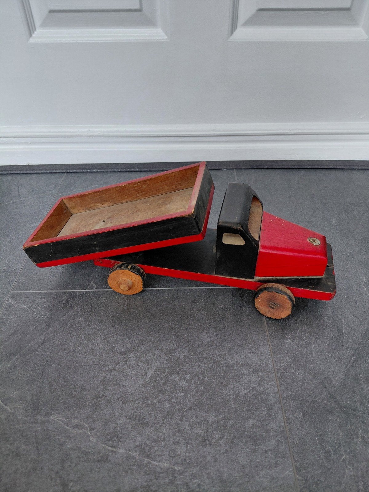 Antieke Houten Speelgoed Kiep Auto, Ophalen of Verzenden