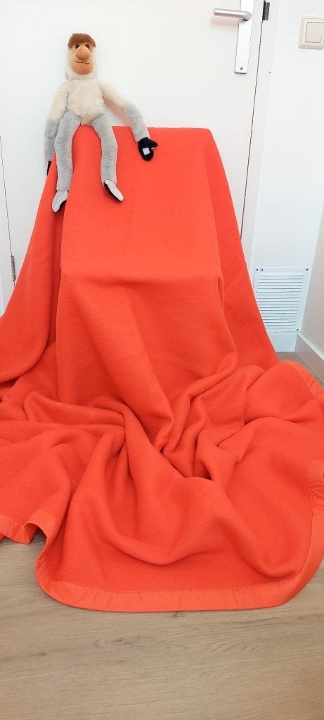 Vintage vuurrode deken acryl – 210 x 183 cm – Als nieuw!, Eu, Eu, Overige materialen, Tweepersoons