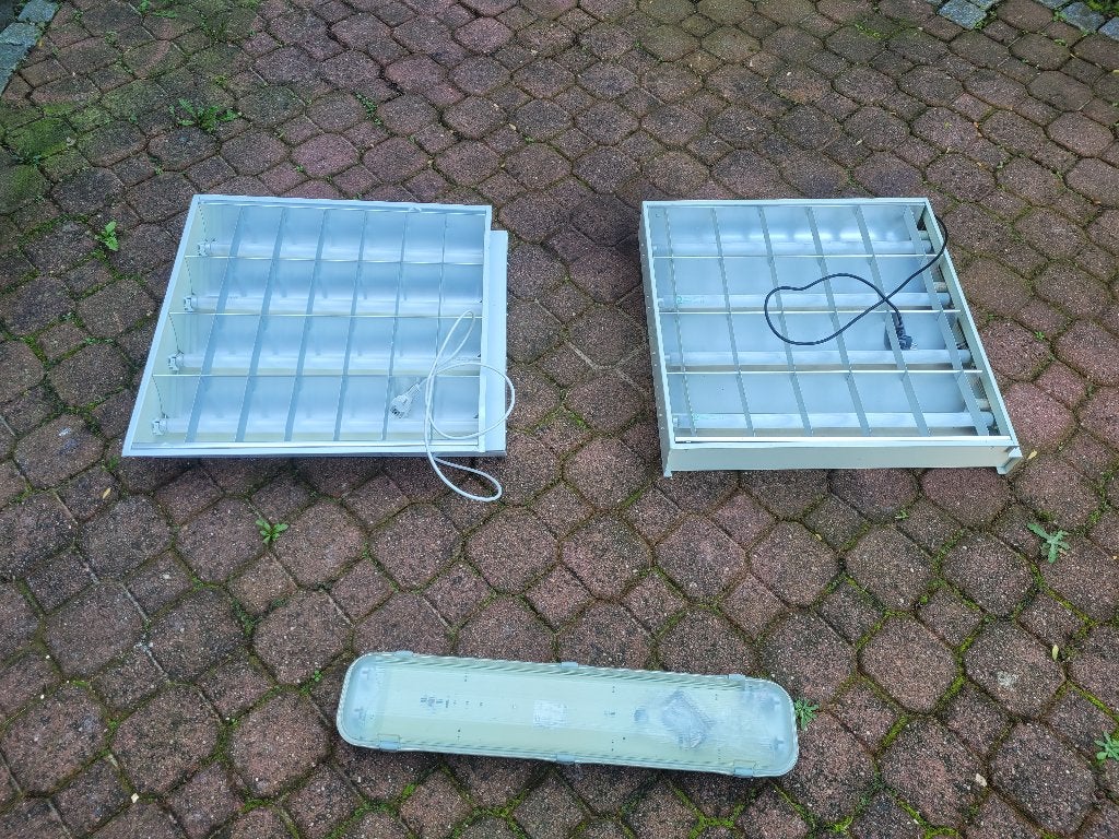 TL-armatuur met raster 60x60, Ophalen, Zo goed als nieuw