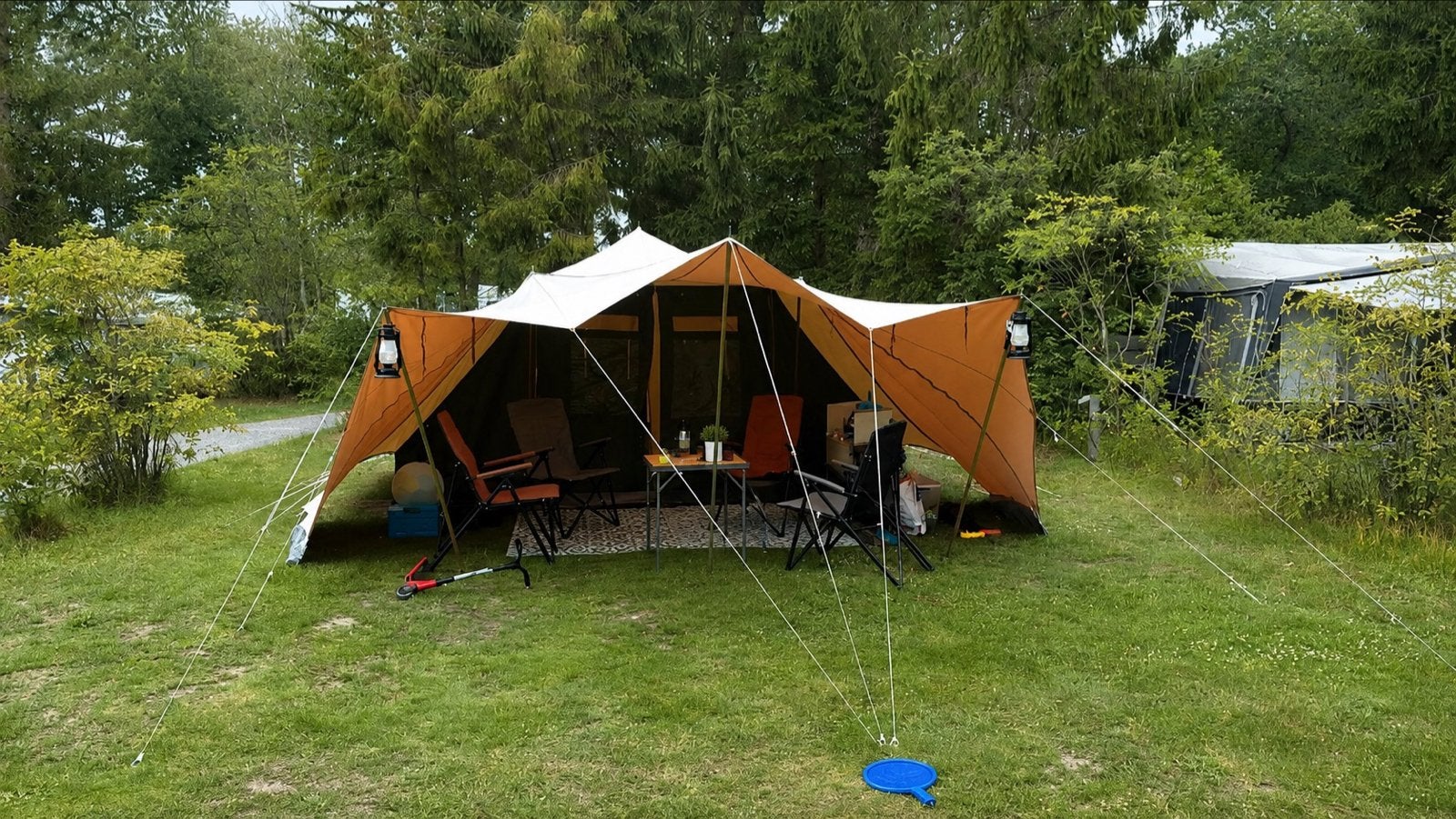 De Waard Albatros - Zeer compleet varioluifel en 15 staweken, Caravans en Kamperen, Tenten, Ophalen, Gebruikt, Tot en met 4