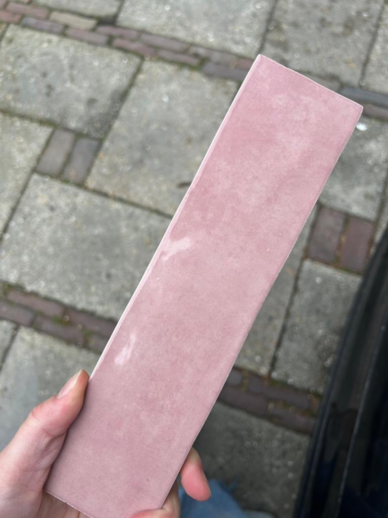 6 Dozen Roze Glanzende Keramische Wandtegels - Revoir Paris, Doe-het-zelf en Verbouw, Tegels, Nieuw, 20 tot 40 cm, Wandtegels