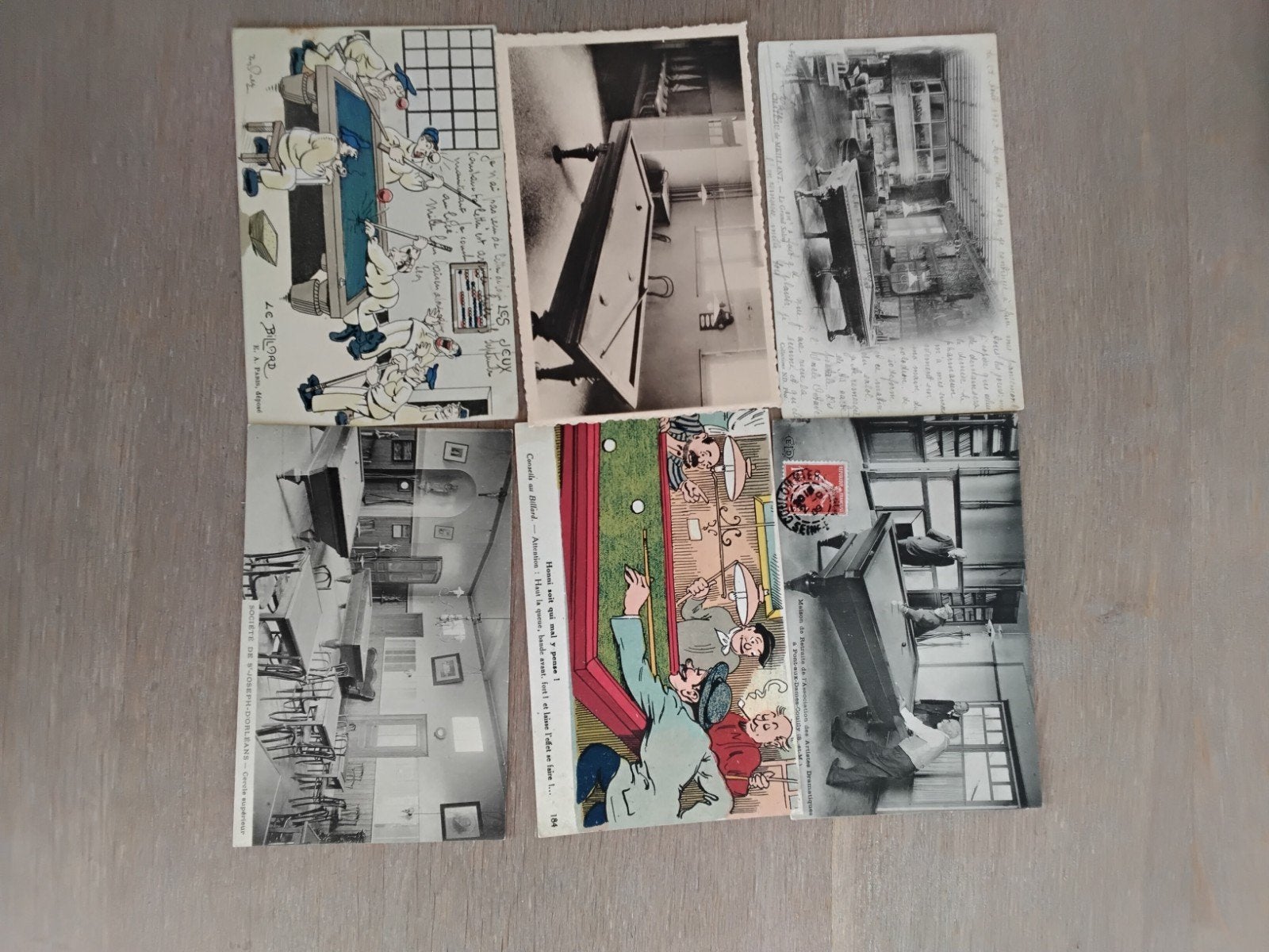 25 ansichtkaarten biljart  1910_1950, Verzenden, 1920 tot 1940, Overige thema's