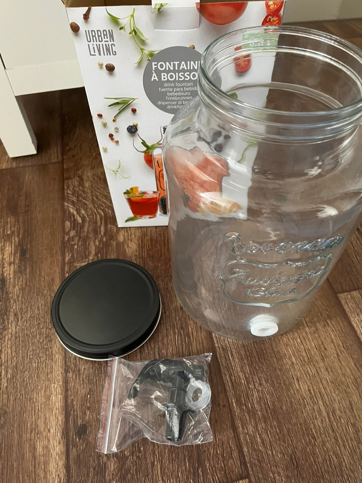 Watertap, limonadetap, dispenser, glas, tap, kraantje, 5,3 L, Ophalen, Nieuw