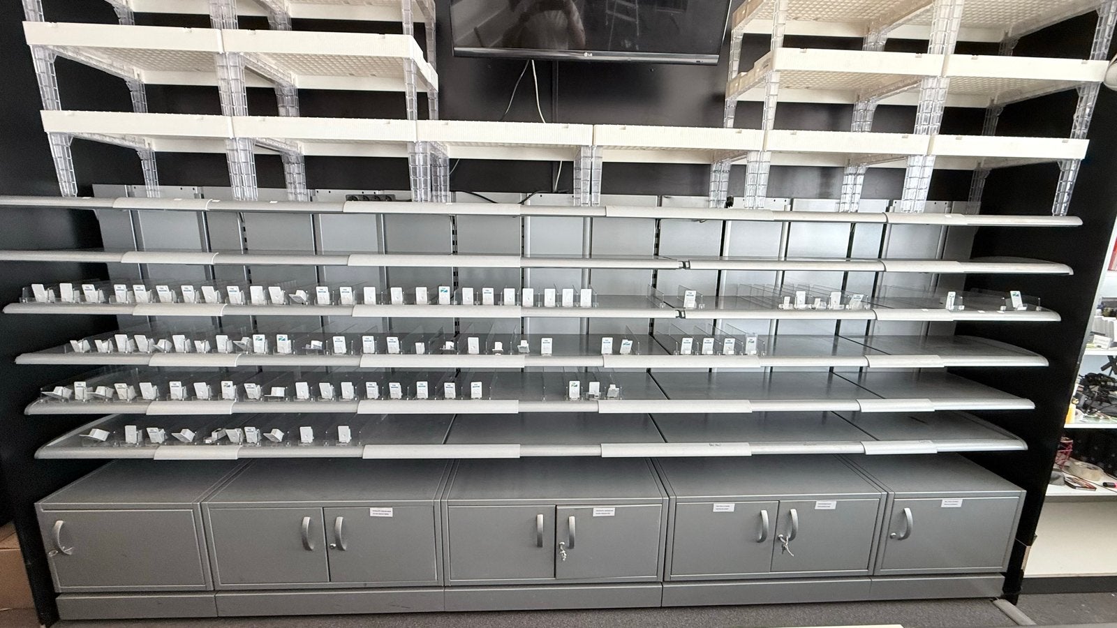 Metalen Winkelstelling met kasten en planken, Huis en Inrichting, Ophalen, Gebruikt