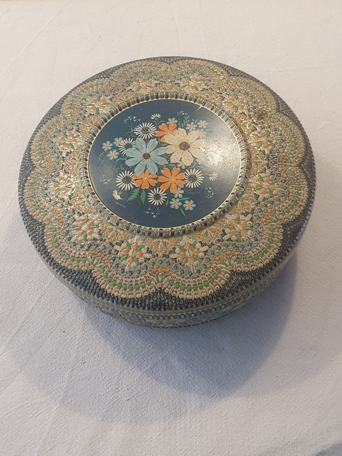 Vintage Kraaltjesblik / Koektrommel Jaren '50/'60 - Bloemen, Verzamelen, Blikken, Ophalen, Gebruikt