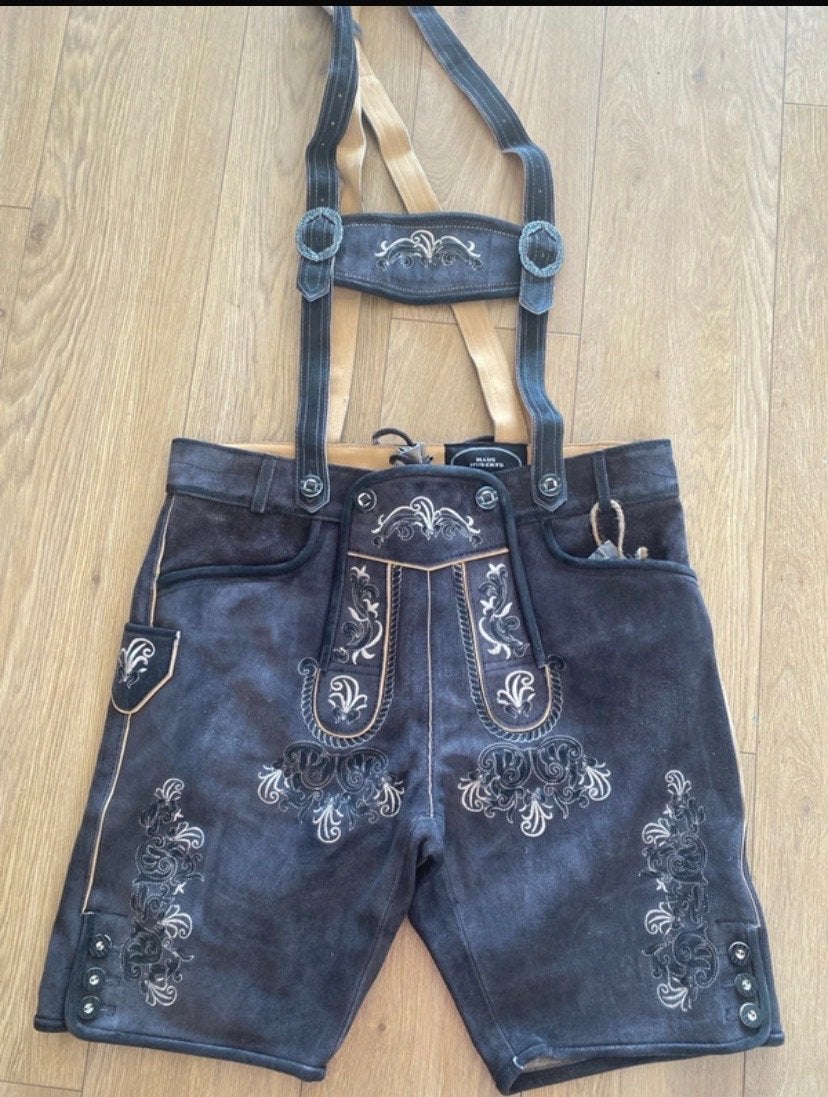 Lederhose Haus Huberts maat 56, Ophalen of Verzenden, Gedragen, Maat 56/58 (XL), Zwart