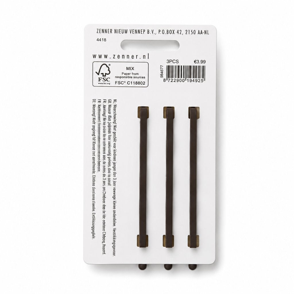 Zenner 3-delige haarstylingset – bruin, Haarspeld, ., Nieuw, Ophalen of Verzenden