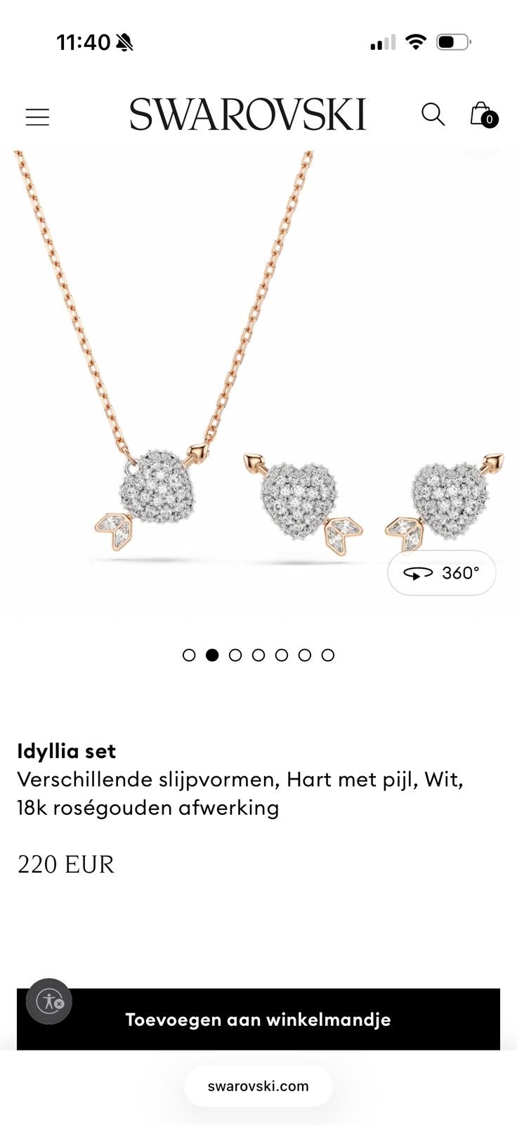 Swarovski Set, Sieraden, Tassen en Uiterlijk, Ophalen of Verzenden, Nieuw, Zilver, Overige materialen