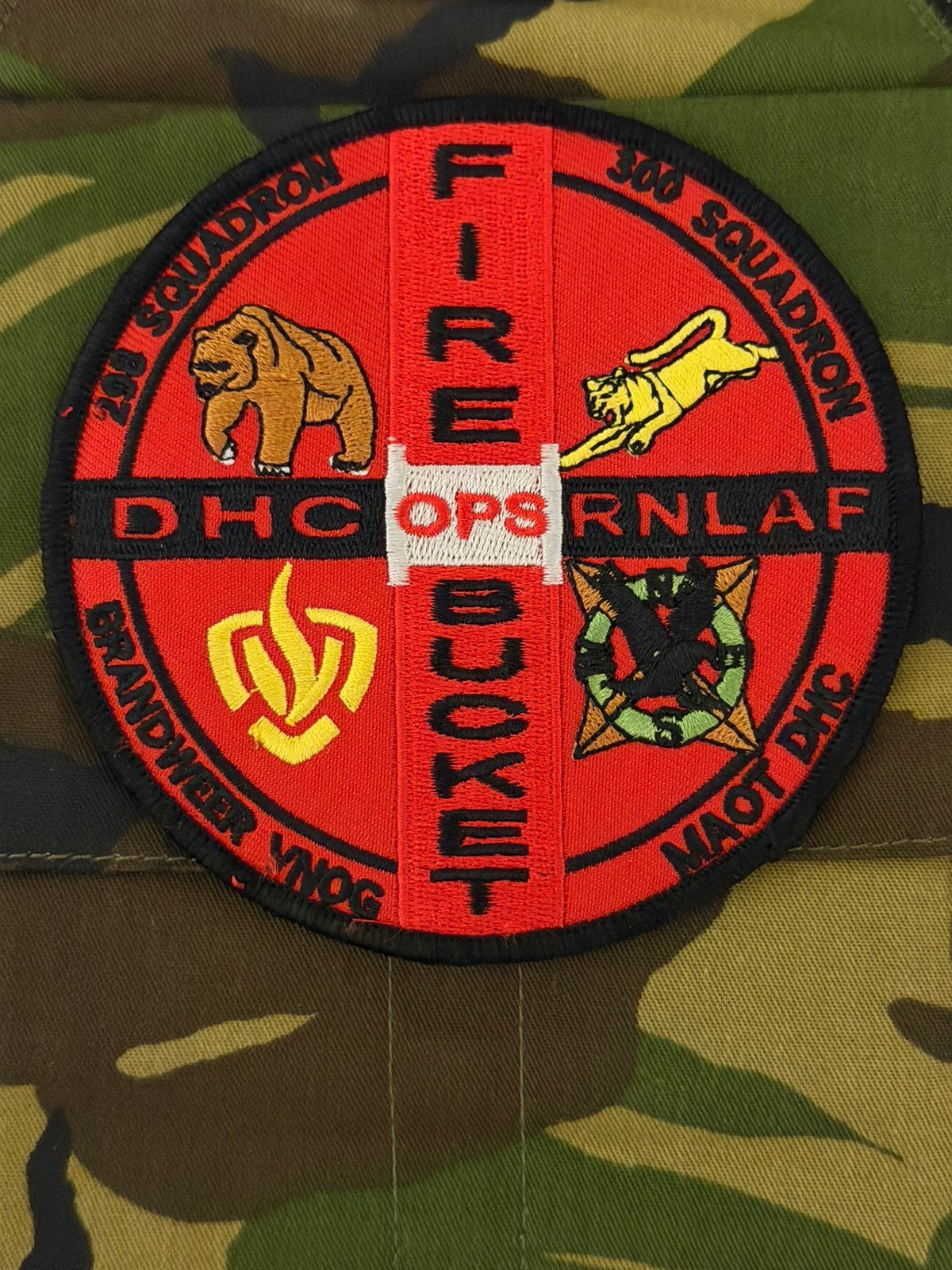 SQN 298 en SQN 300 Fire Bucket Operations., Verzenden, Nieuw, Patch, Badge of Embleem