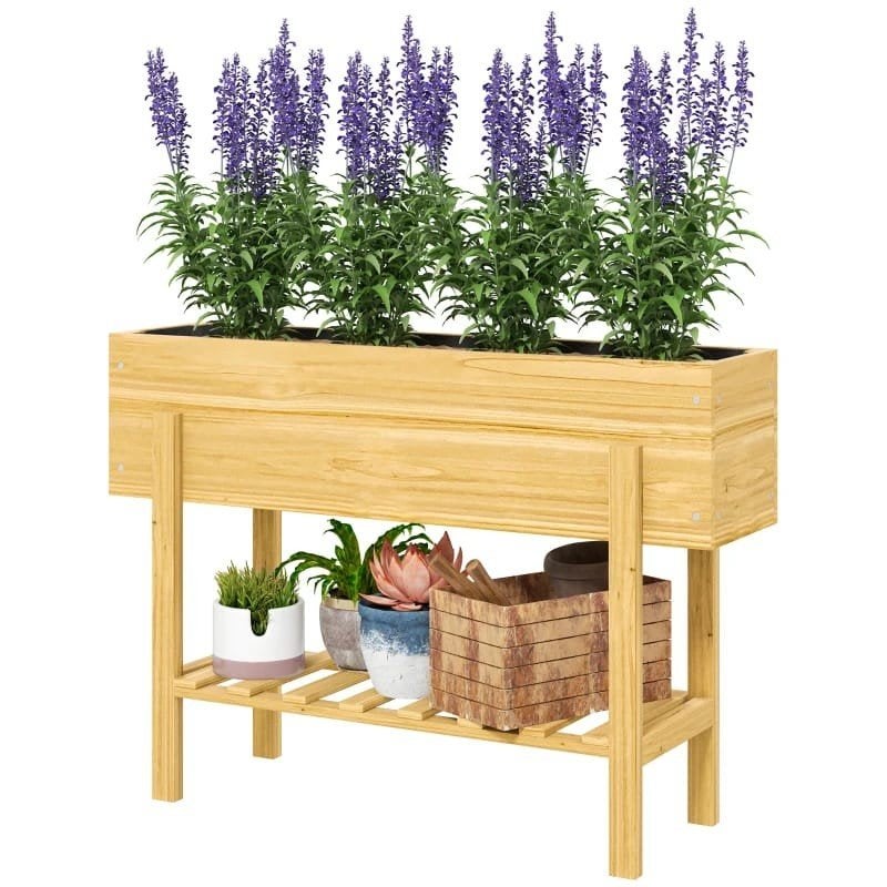 Houten Bloembak kweekbak Verhoogd Tuinbed, Nieuw, Ophalen of Verzenden, Balkon, Rechthoekig