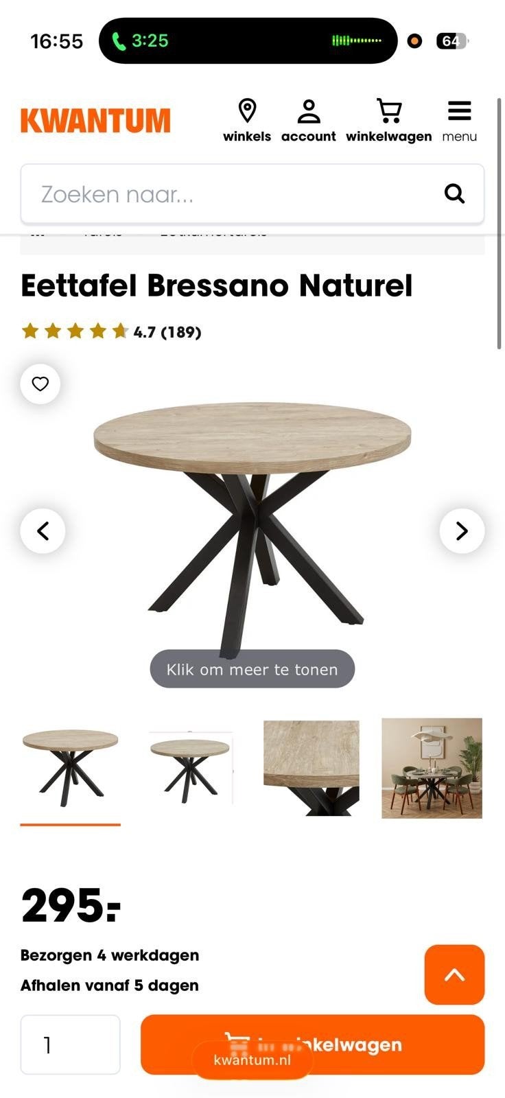 Nieuwe Kwantum Eettafel Bressano Naturel - Zonder Stoelen200, Overige houtsoorten, Rond, Nieuw, Ophalen of Verzenden
