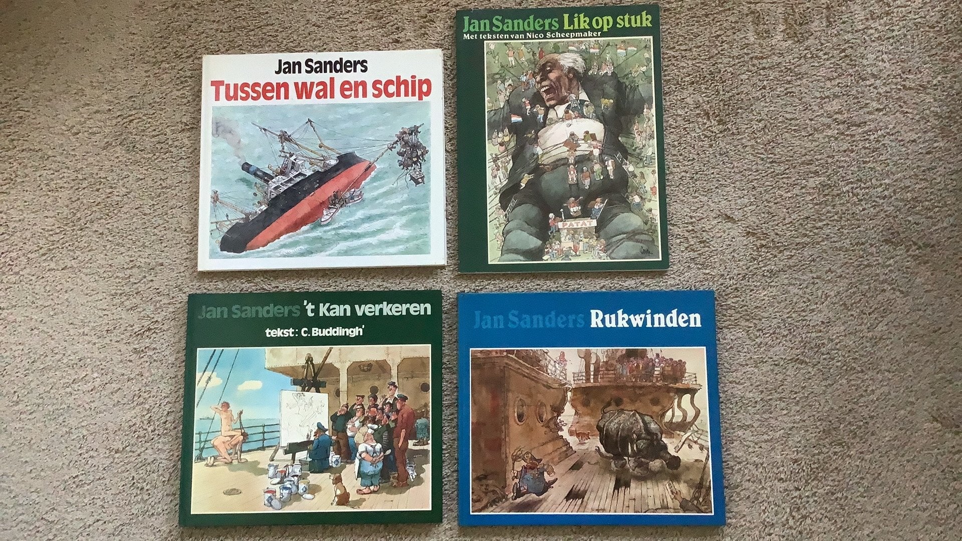 Jan Sanders, 4x: Rukwinden - Lik op stuk - Tussen wal en, Ophalen of Verzenden, Zo goed als nieuw