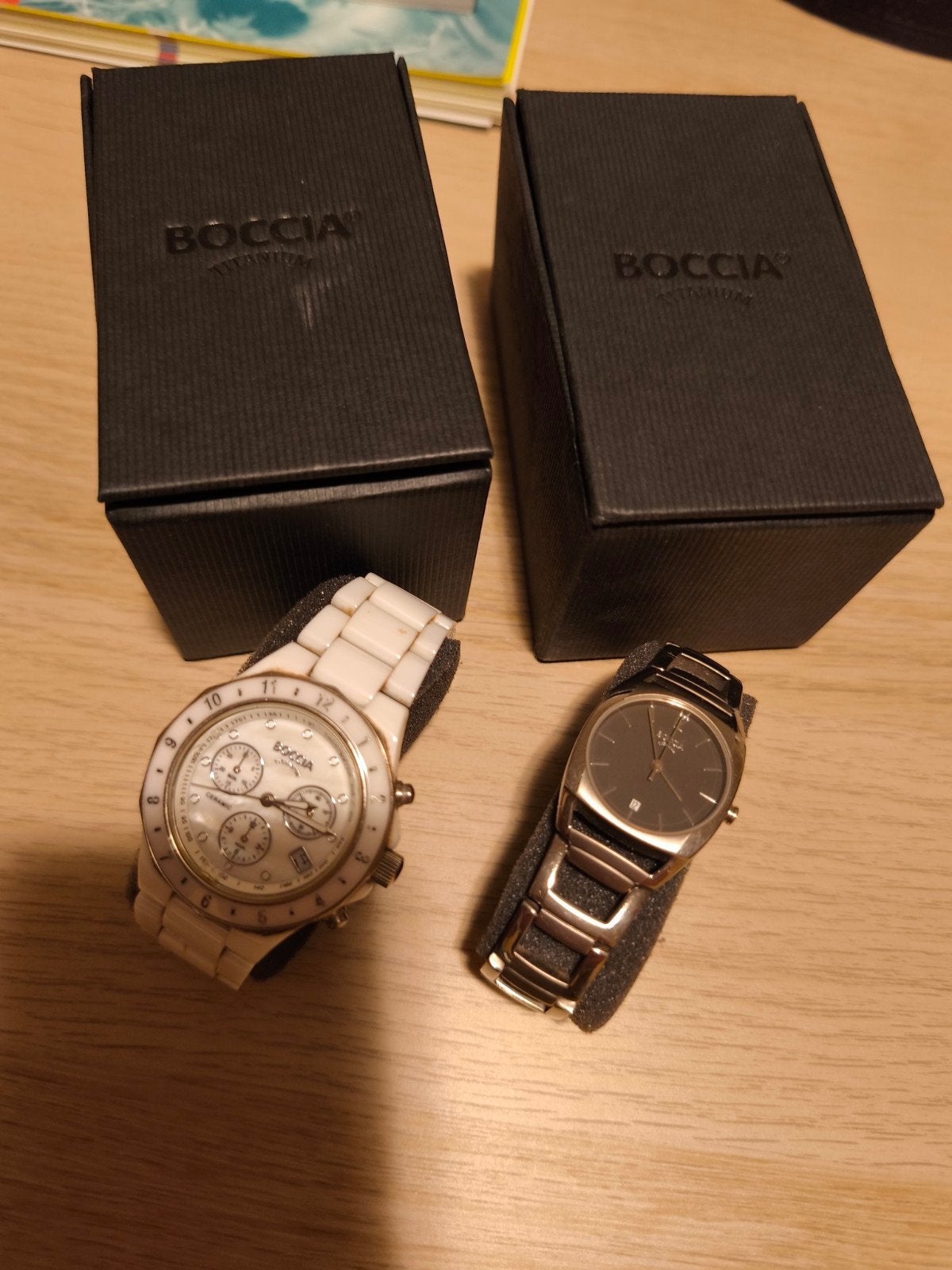 Twee Boccia Titanium horloges met dozen, Overige merken, Overige materialen, Gebruikt, Polshorloge