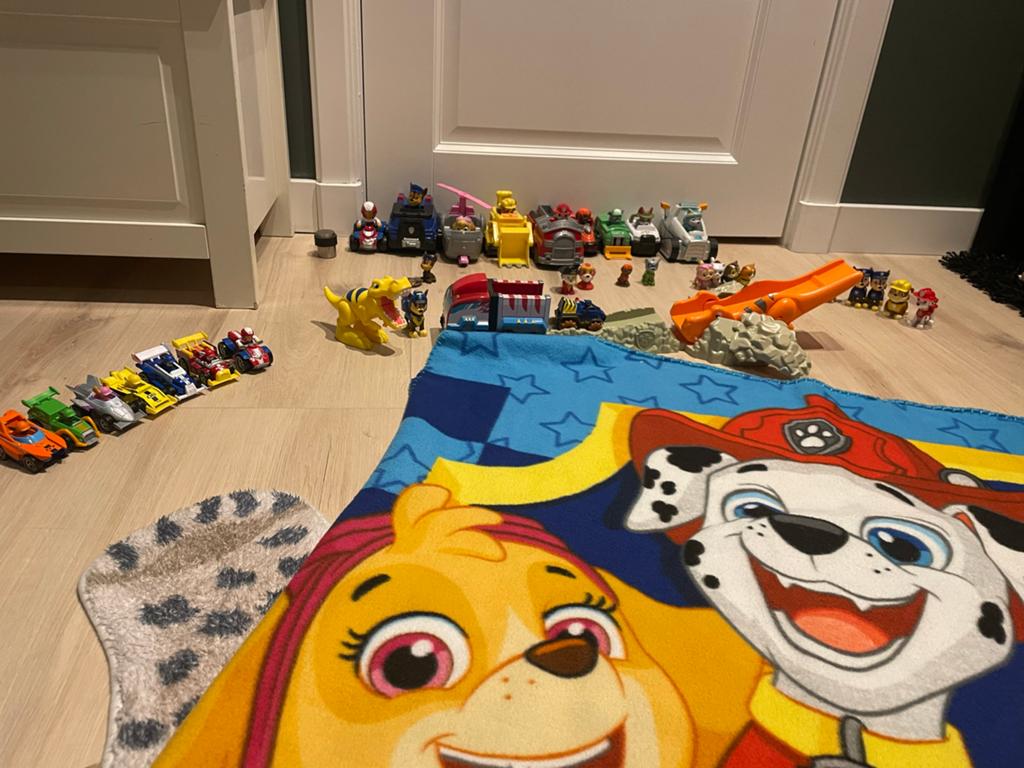 Grote Paw Patrol collectie: voertuigen, figuren, schietbaan, Ophalen of Verzenden, Gebruikt