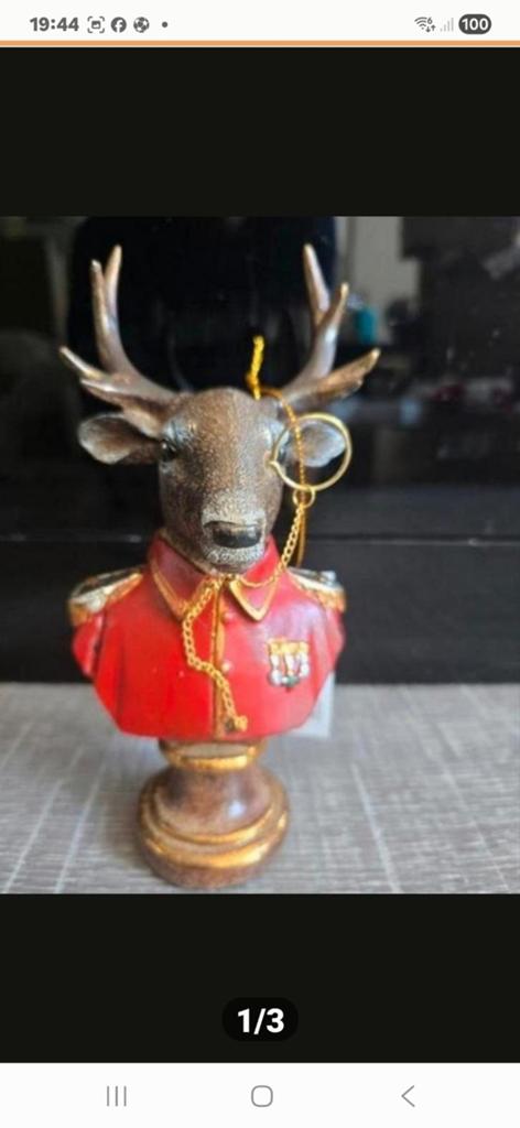 Decoratief hert met oogglas - Uniek beeldje, Meerkleurig, Overige materialen, Overige stijlen, Nieuw
