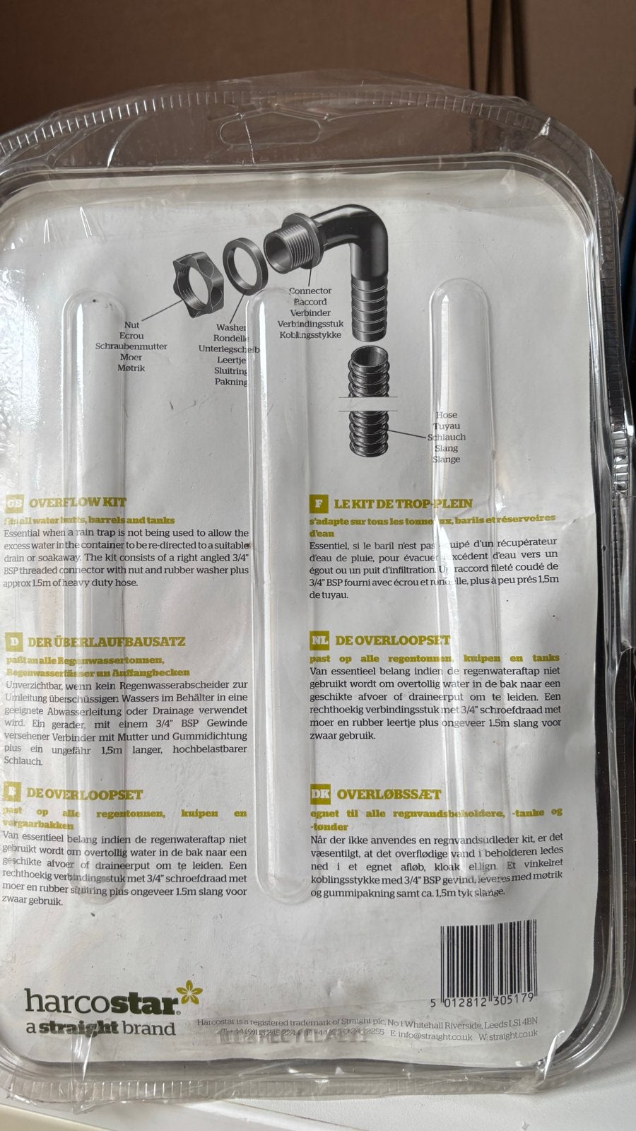 7x HarcoStar Water Butt Overloop Kit - Nieuw in verpakking, Ophalen of Verzenden, Nieuw, Overige typen