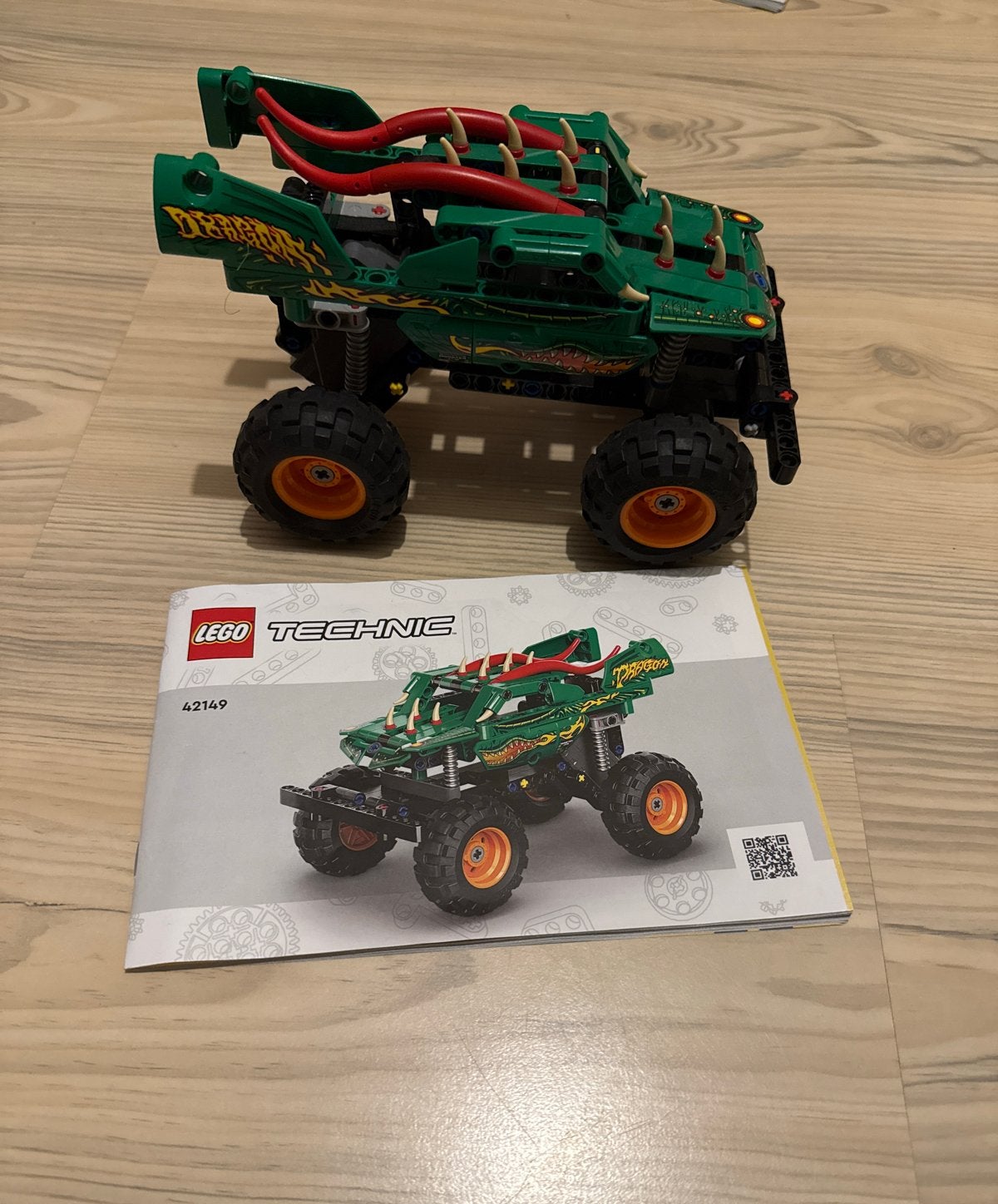 Lego Technic 42149 Monster Jam Dragon, Lego, Ophalen of Verzenden, Zo goed als nieuw, Complete set