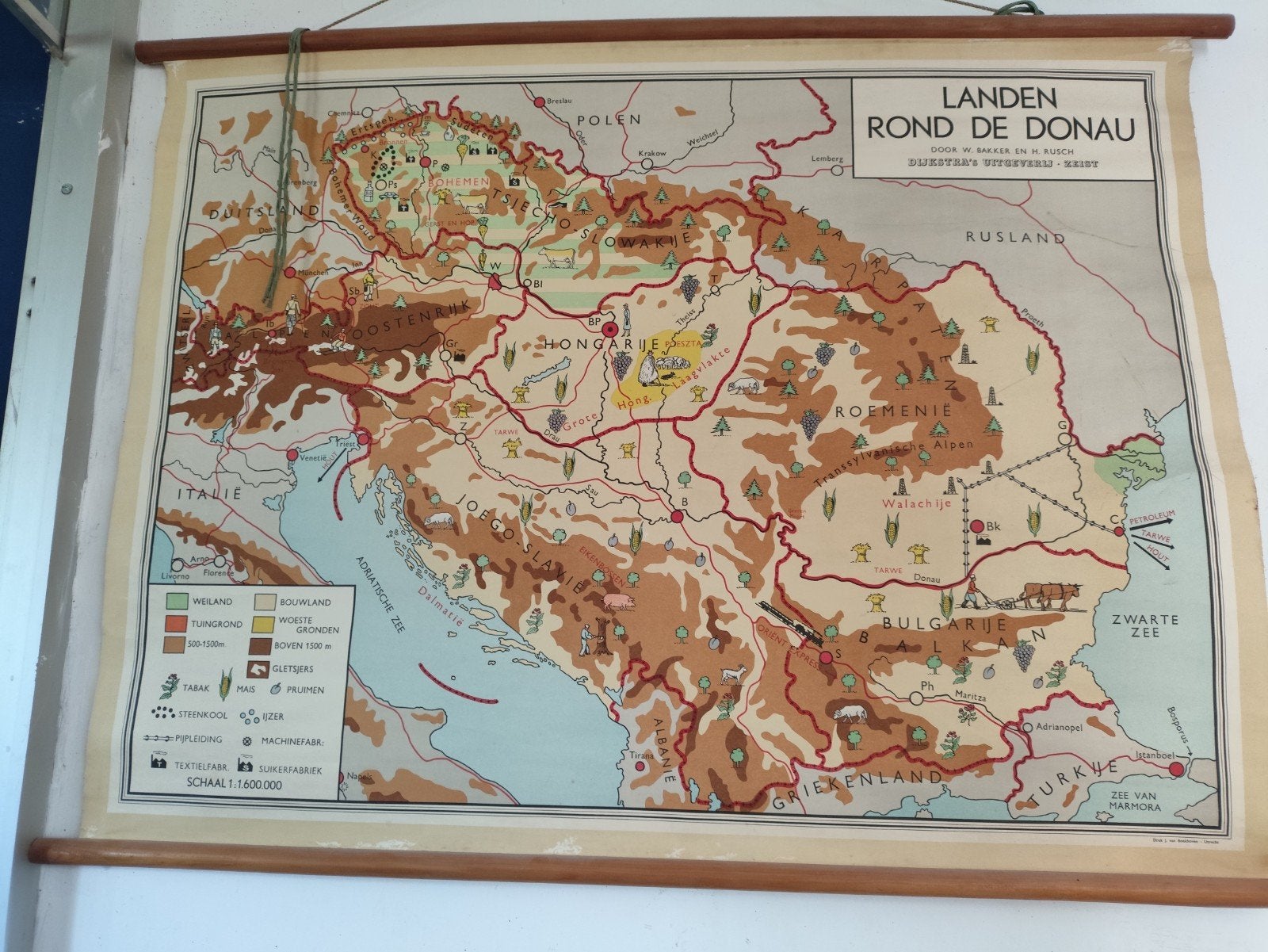 Landen rond de Donau schoolplaat, Ophalen of Verzenden, Natuur en Biologie
