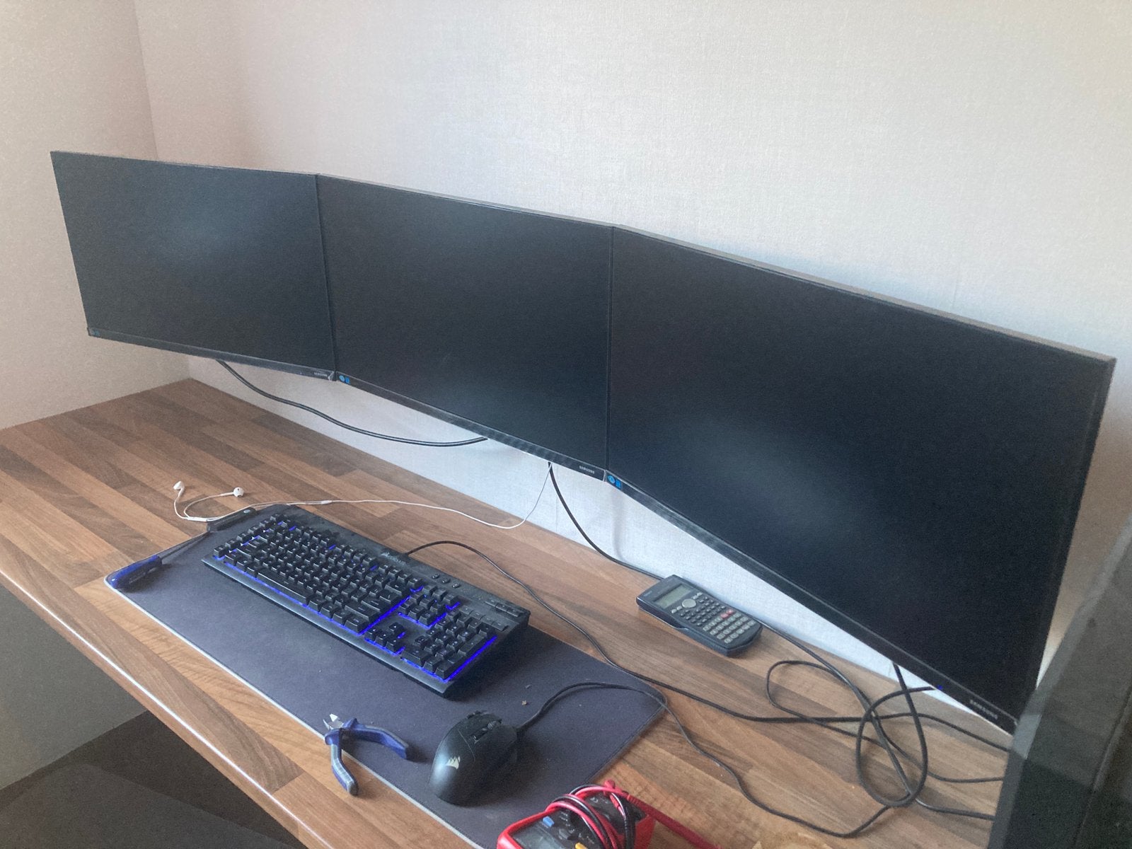 Monitor beugel (3 schermen), Ophalen of Verzenden, Zo goed als nieuw