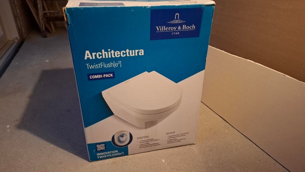 WC pot V&B architectura twist flush combipack randloos, Ophalen, Nieuw, Steen, Toilet