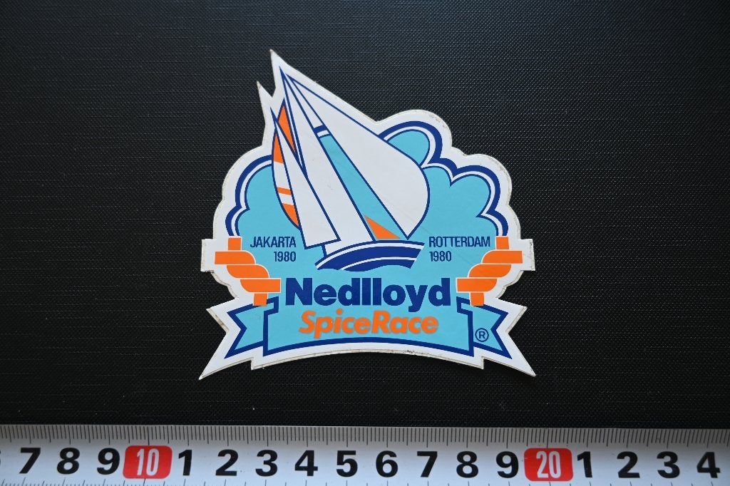 sticker 1980 jakarta rotterdam nedlloyd spice race zeilen, Verzamelen, Ophalen, Zo goed als nieuw