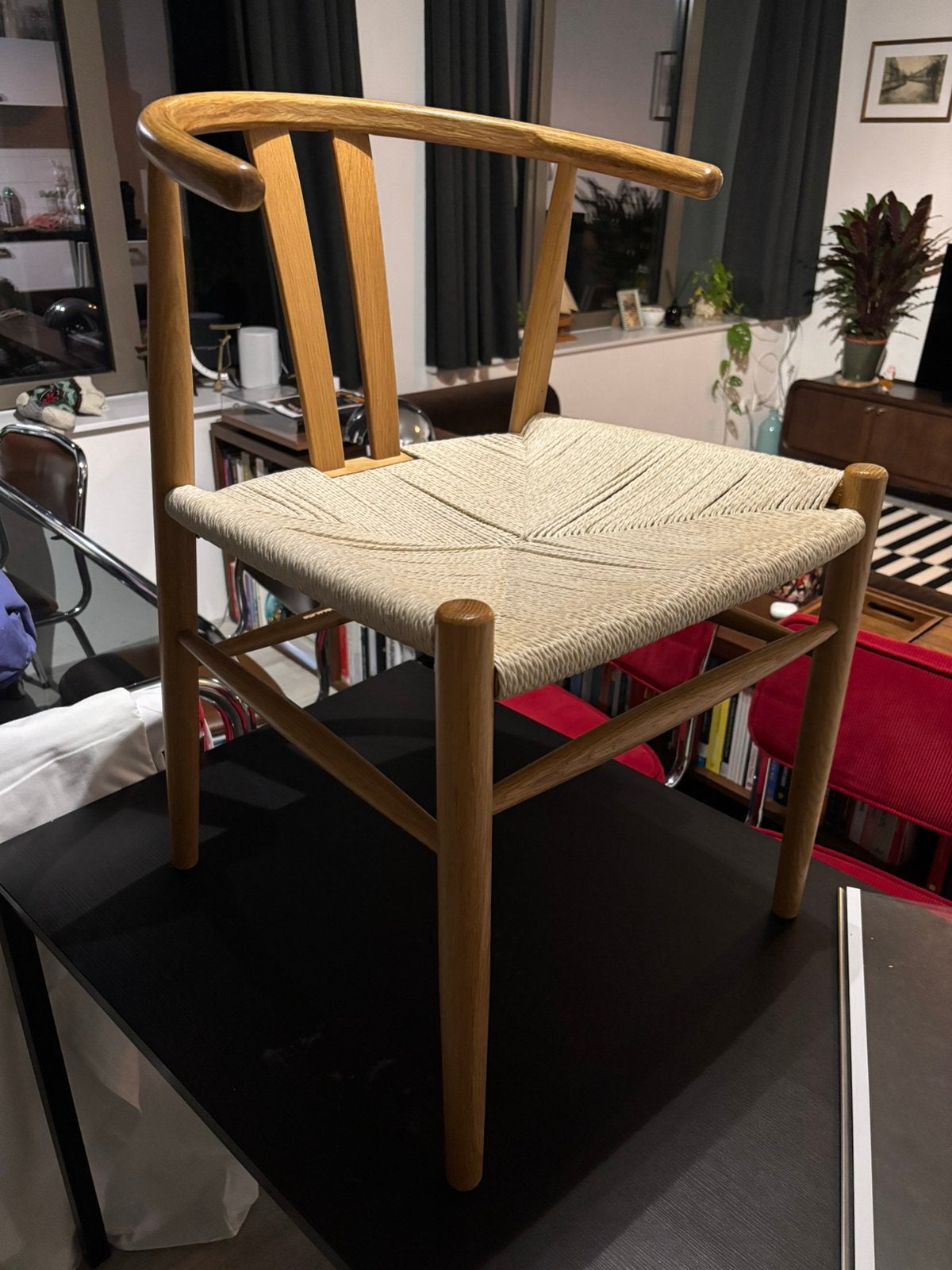 2 stoelen hout en touw JYSK, Ophalen, Gebruikt, Hout, Twee