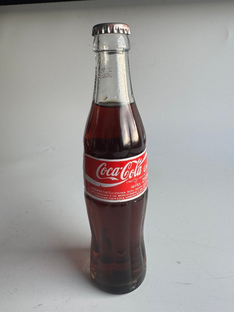 Coca Cola Griekse glazen 25cl flesjes, Verzamelen, Ophalen of Verzenden, Nieuw, Verpakking