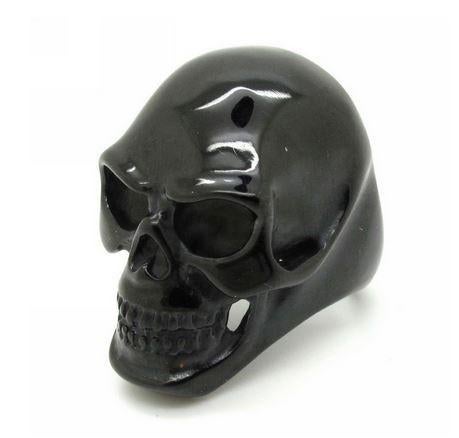 RVS, Zwarte Skull / Doodshoofd ring, NIEUW, 4 stuks, Sieraden, Tassen en Uiterlijk, Ringen, Ophalen of Verzenden, Nieuw, Zwart
