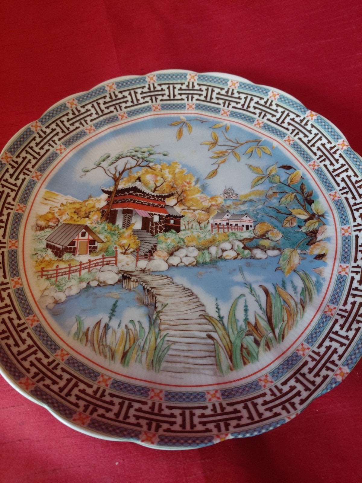 Porseleine bord China pagode, Antiek en Kunst, Ophalen of Verzenden