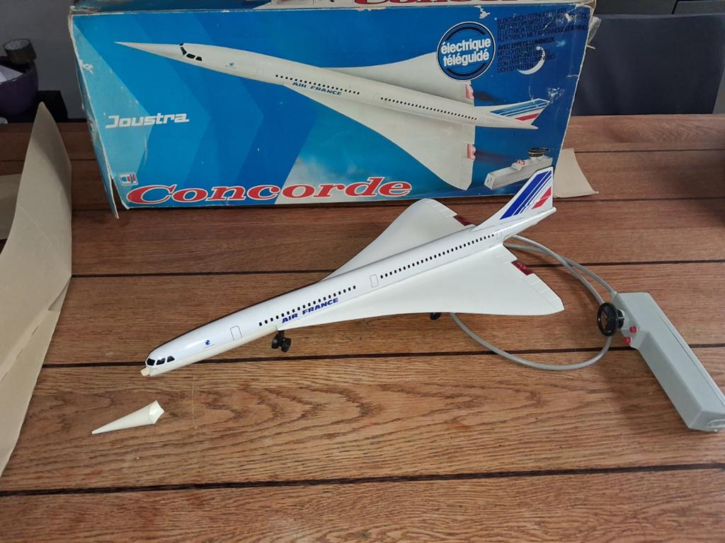 Vintage JOUSTRA Concorde Air France teleguide vliegtuig, Ophalen of Verzenden, Gebruikt, Elektro