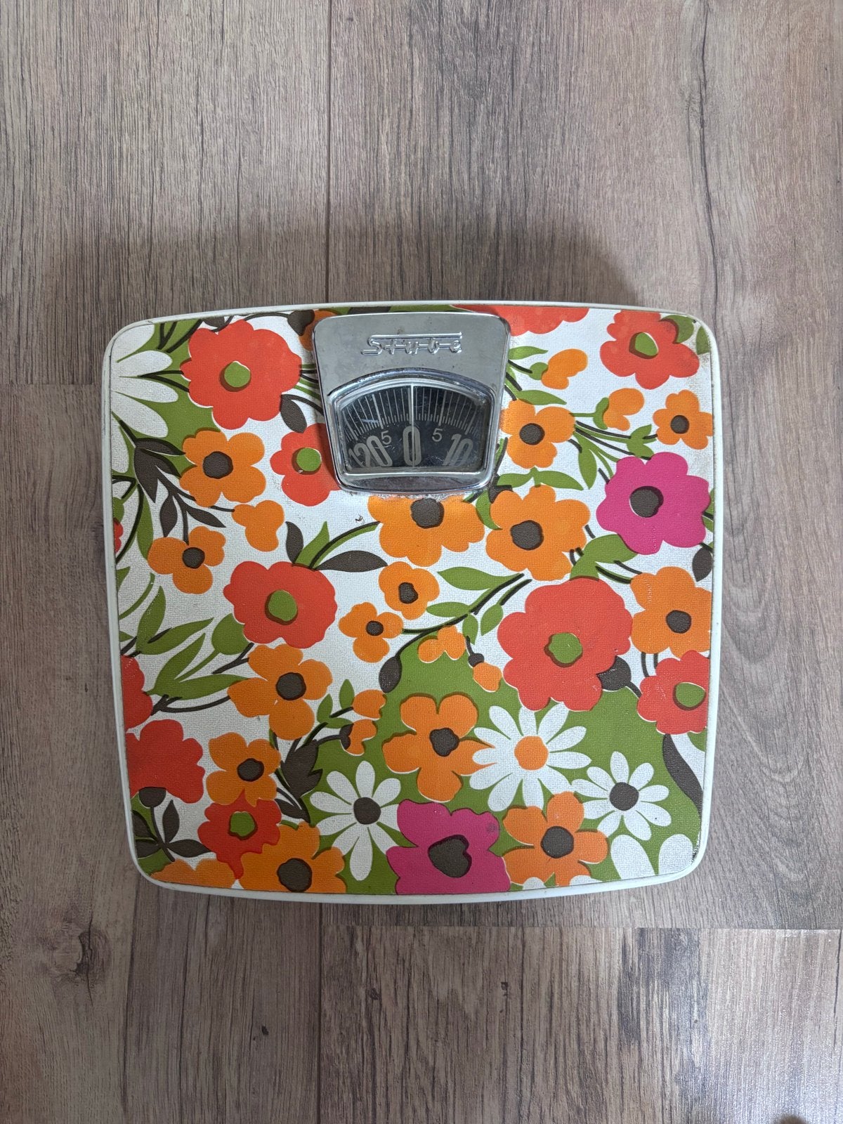vintage weegschaal Soehnle jaren 70 retro bloemenprint, Ophalen, Huis en Inrichting