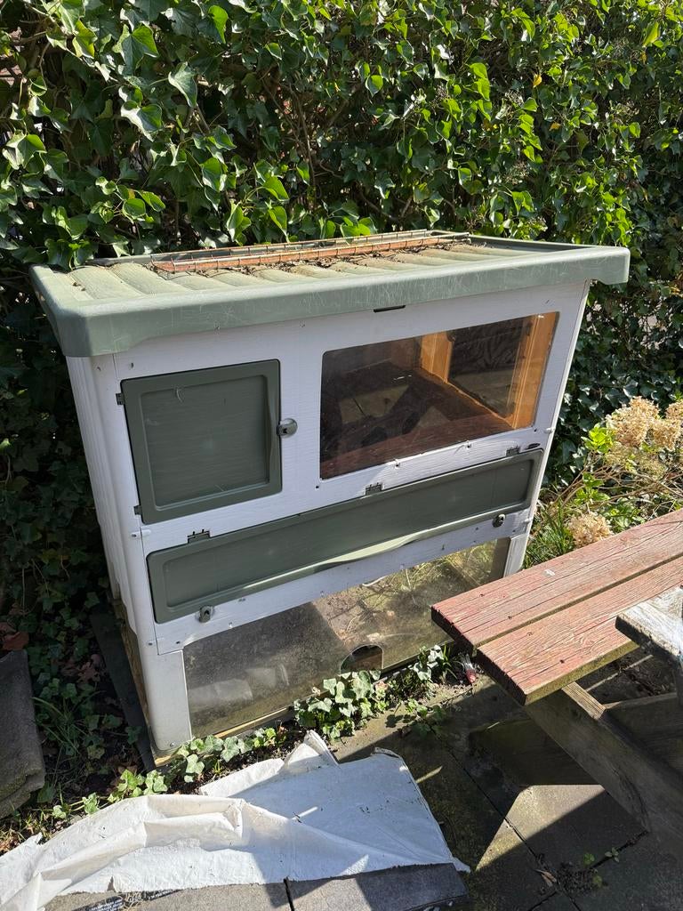 Knaagdieren buitenhok met plexiglas en verwarmingselement, Ophalen, 90 cm of meer, Hok, Cavia