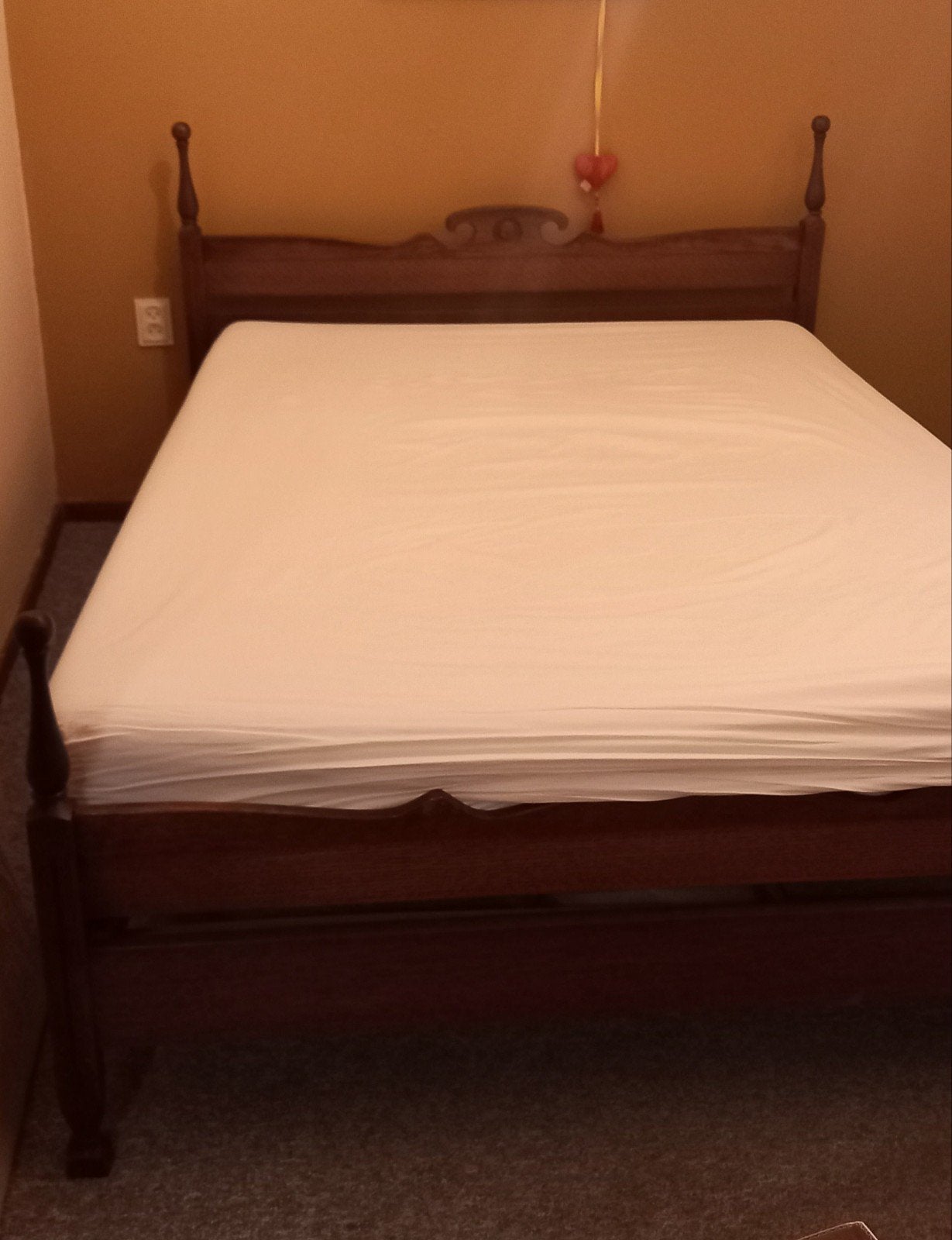 Koopje bed met Auping spiraal, Ophalen, Bruin, Tweepersoons, 140 cm