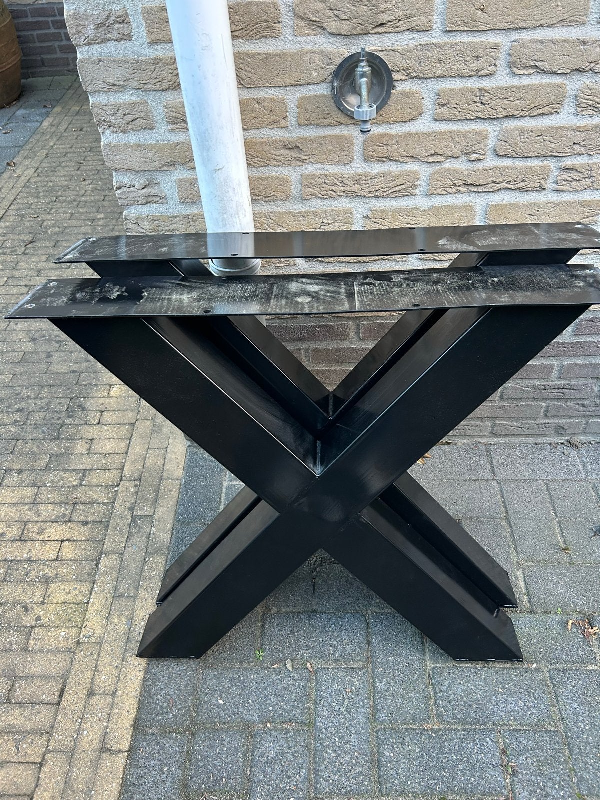 Zwarte X poten voor tafel, Huis en Inrichting, Ophalen of Verzenden, Gebruikt, Metaal