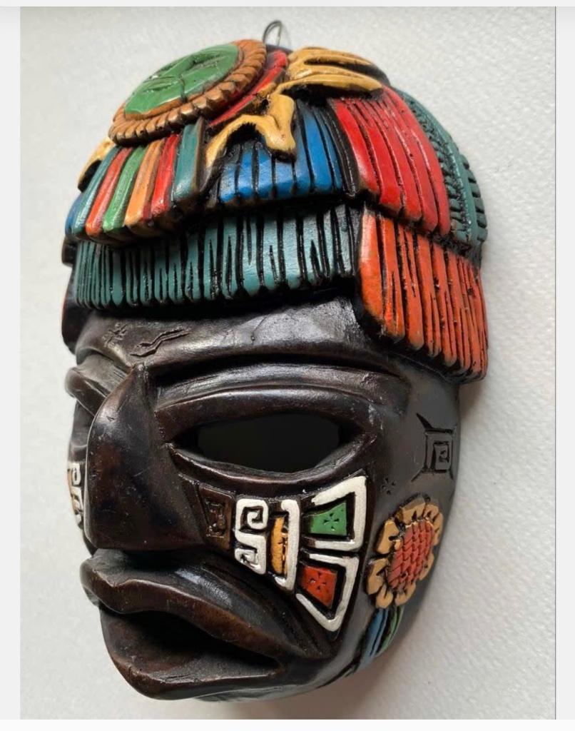 Brocante Maya Masker, mooi, steen, 16,5 x 11,5 x 6,5 cm, Antiek en Kunst, Ophalen of Verzenden